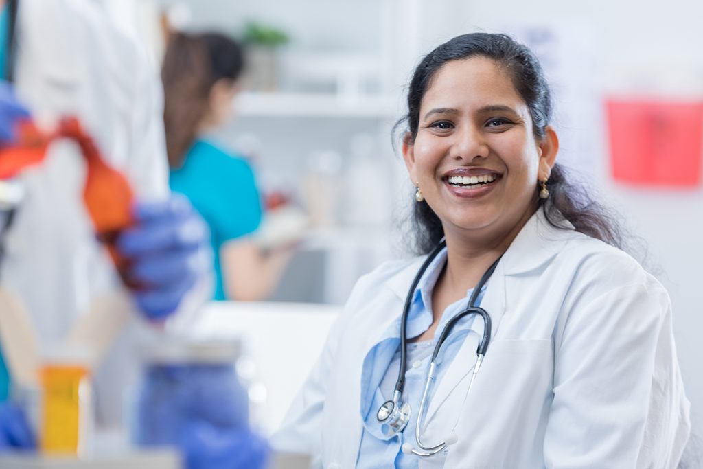 Beautiful female Indian doctor